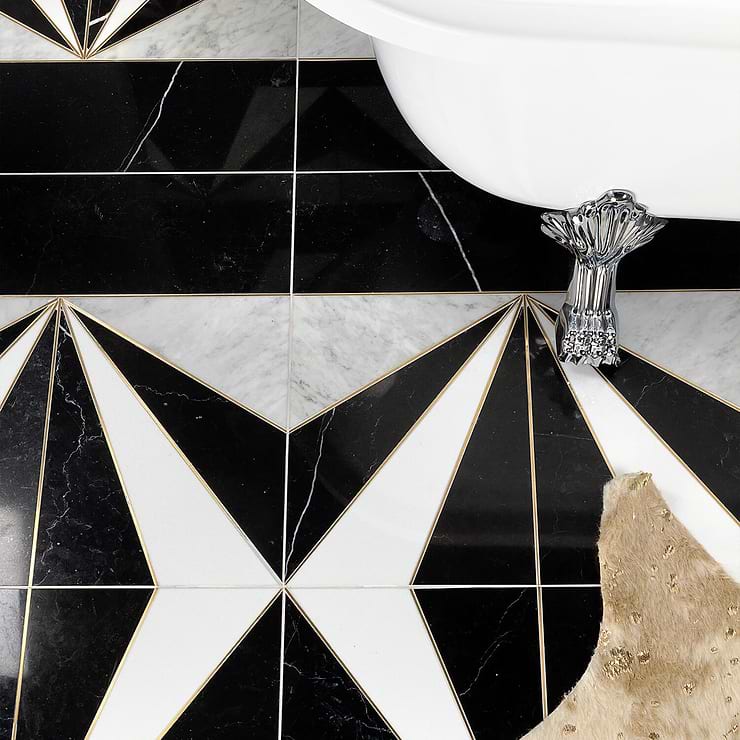 Art Deco Starburst by Vanessa Deleon 24x24 Mosaic Tile