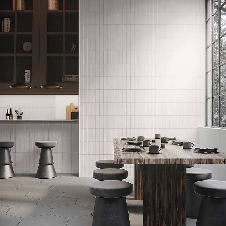 Charlotte Silver Gray 3x10 Textured Matte Ceramic Subway Tile