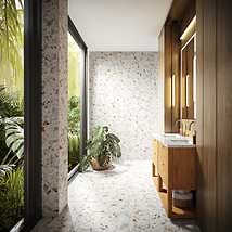 Terrazzo Italy Sacra Calacatta White 24x24 Honed Terrazzo Tile