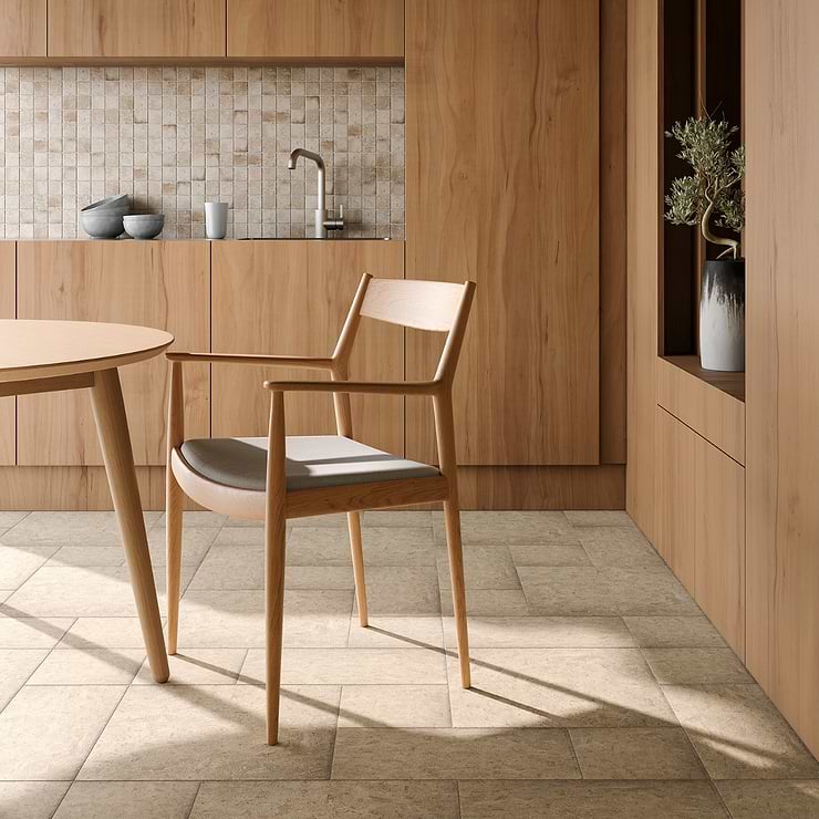 Seville Delfi Dark Beige 3x12 Travertine Look Matte Porcelain Tile