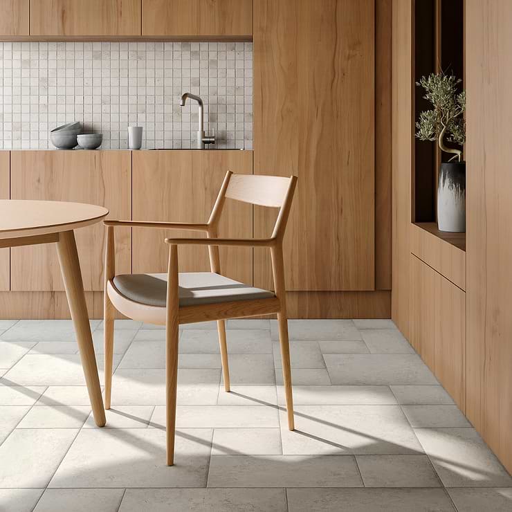 Seville Olimpia White 2x2 Travertine Look Matte Porcelain Mosaic Tile
