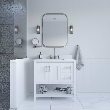 Sheraton 36" White Vanity with Quartz Counter