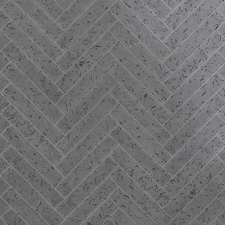Mancala Smoke Gray 3x16 Matte Terrazzo Tile
