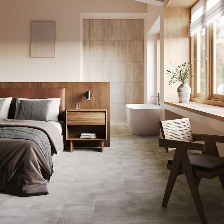 Ristretto LVT Teak Beige 12x24 Fabric Look Rigid Core Click Luxury Vinyl Tile 