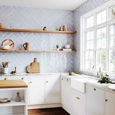 ArtBlock by Stacy Garcia Azure 4x16 Glossy Porcelain Tile by Stacy Garcia - Sample