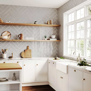 ArtBlock by Stacy Garcia Grigio 4x16 Glossy Porcelain Tile by Stacy Garcia - Sample
