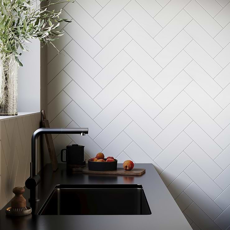 Loft Super White 4x12 Frosted Glass Subway Wall Tile