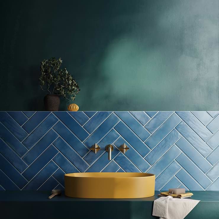Bayou Blue Marine 3x12 Matte Ceramic Subway Wall Tile