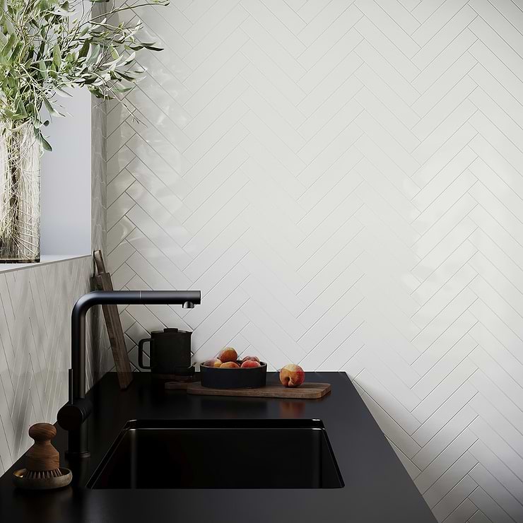 Chance White 2x10 Glossy Ceramic Wall Tile