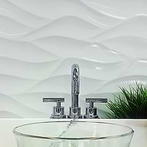 Billowy Clouds White 12x36 Polished Ceramic Wall Tile