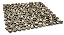 Cirque Stainless 3/4" Penny Round Matte Metal Mosaic Tile