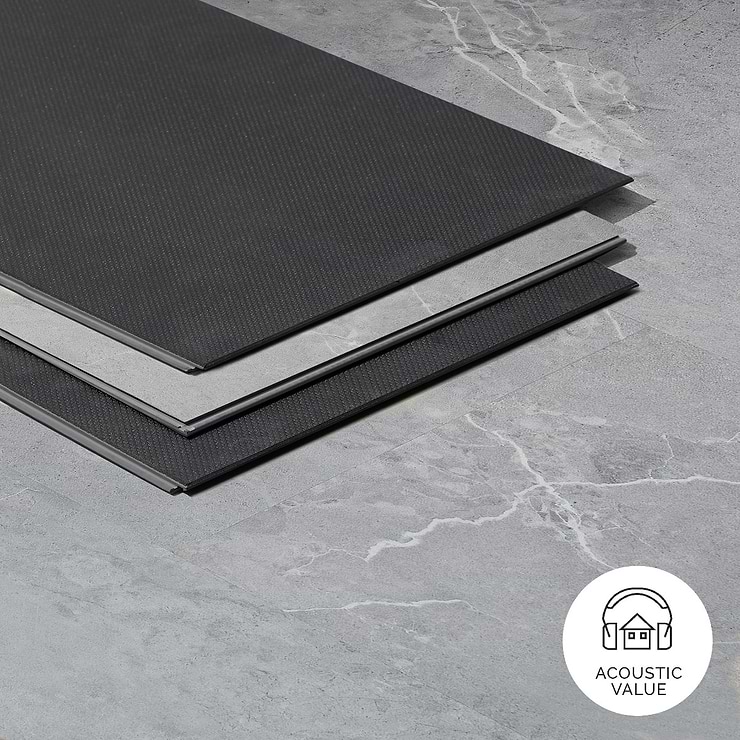 Optoro Chauny Marble Medium Gray 28mil Wear Layer Rigid Core Click 12x24 Luxury Vinyl Tile