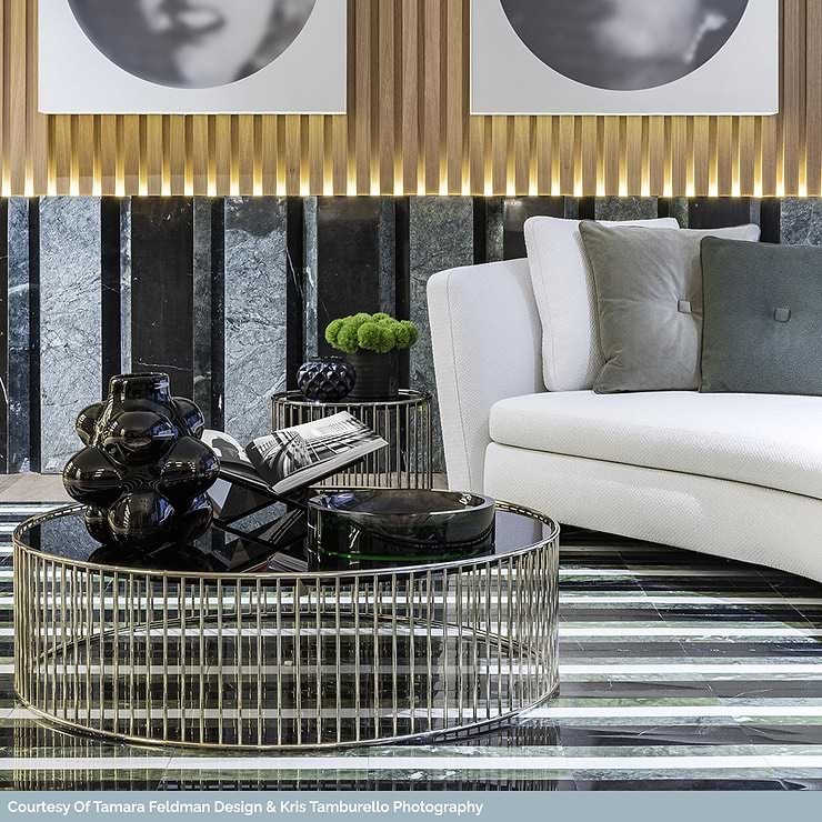 Arc Horizontal Viva 12x12 Polished Porcelain and Marble Mosaic