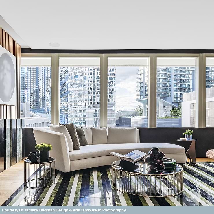 Arc Horizontal Viva 12x12 Polished Porcelain and Marble Mosaic