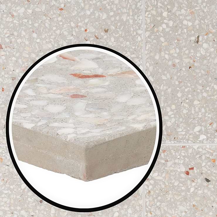 True Terrazzo Dove Gray 16x16 Polished Terrazzo Tile