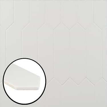 Tehama Crackled White 3x12 Hexagon Polished Ceramic Tile