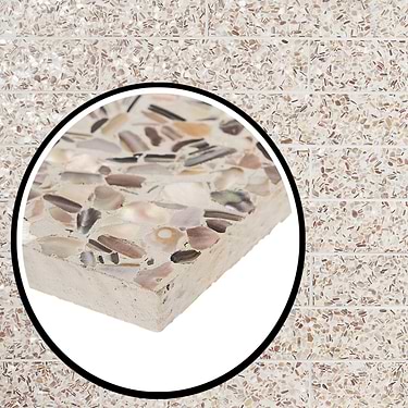 Reef Cream 3x12 Polished Pearl Terrazzo Tile  - Sample