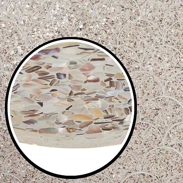 Reef Cream 5" Fishscale Polished Pearl Terrazzo Mosaic Tile  - Sample