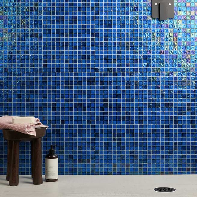 Marley Lake Blue 1x1 Polished Glass Mosaic