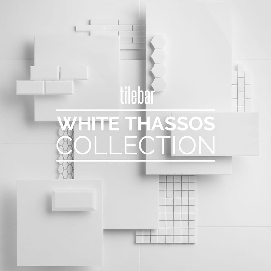 White Thassos 3x6 Beveled Marble Subway Tile