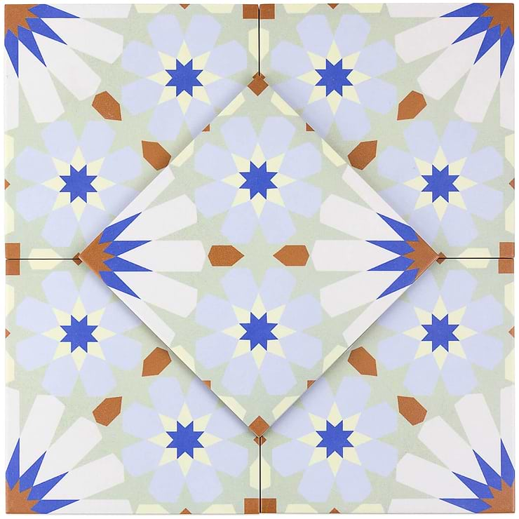 Tilebar Bella Uffizi 9x9 Porcelain Blue Tile