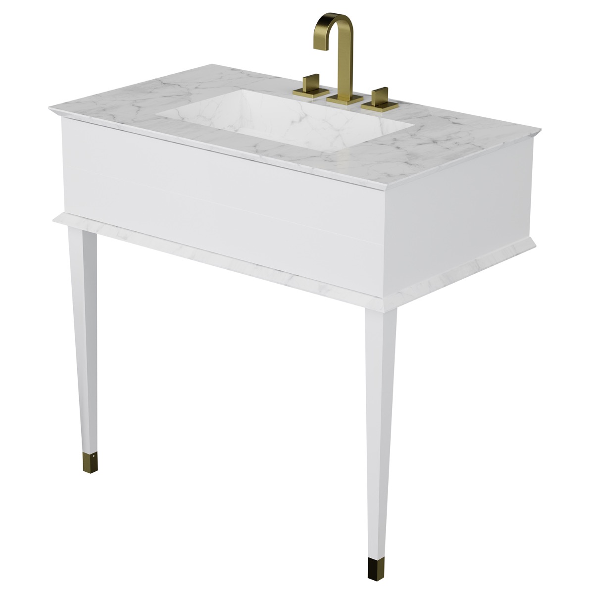 Classic Collection 36"  Carrara and White Vanity