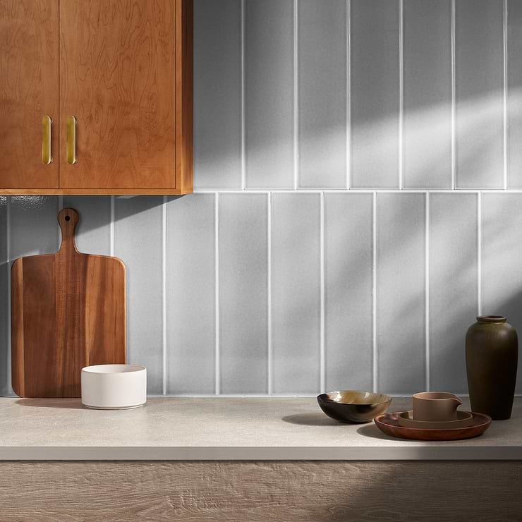 Colorplay Gray 4.5x18 Crackled Glossy Ceramic Tile