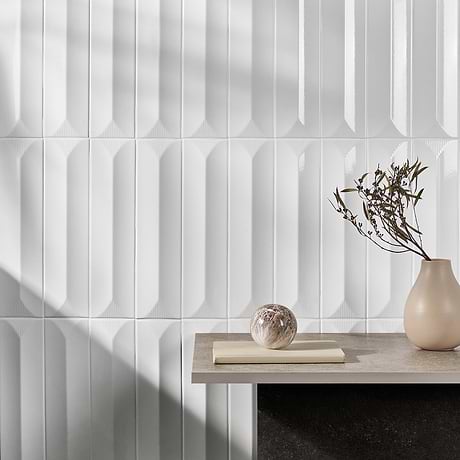 Colorplay Inflex White 4.5x18 3D Crackled Glossy Ceramic Tile