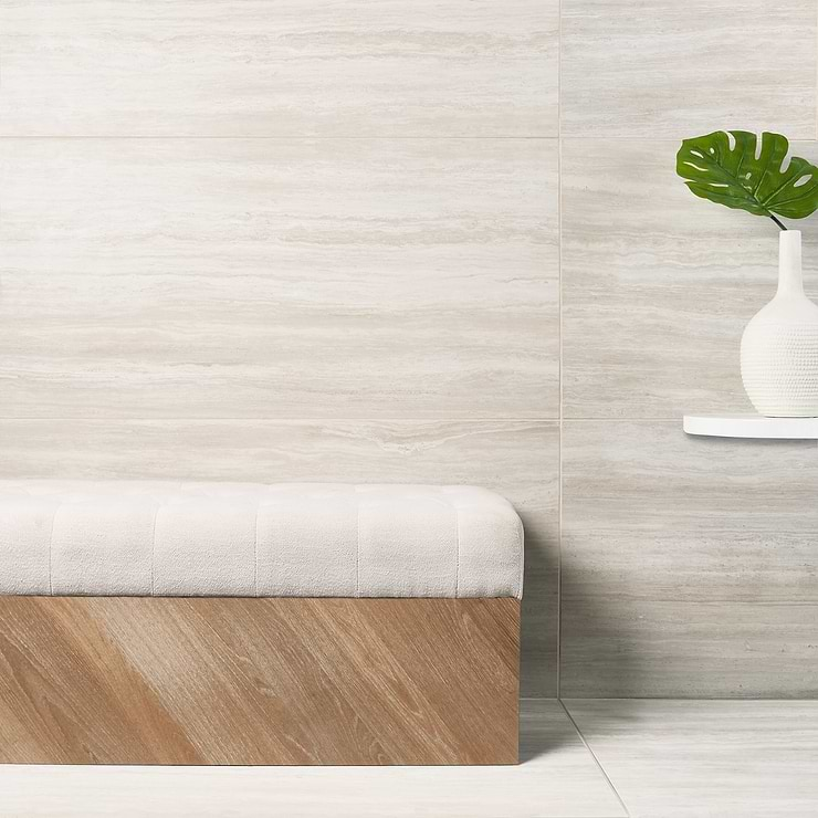 Nashville Beige 24x48 Travertine Look Matte Porcelain Tile