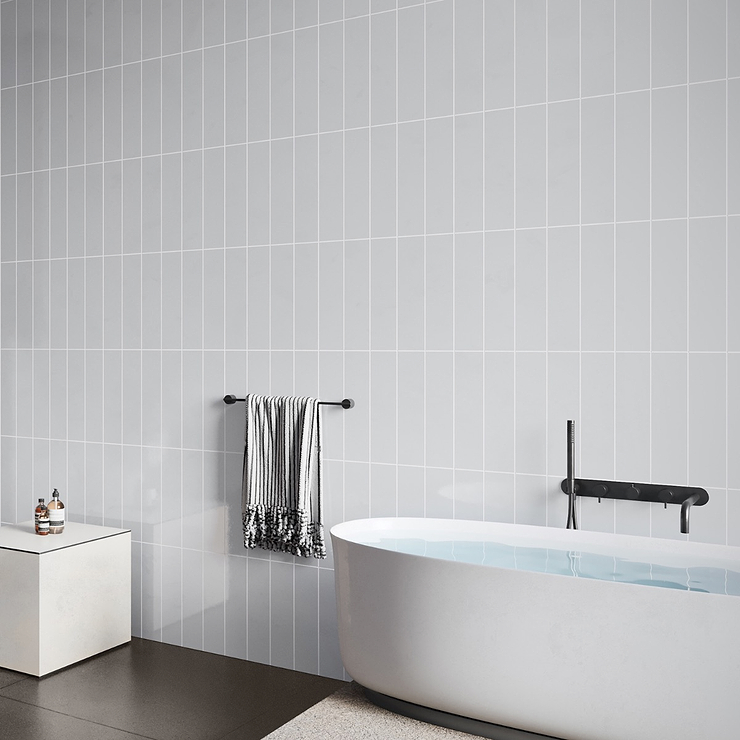 Colorplay Gray 4.5x18 Crackled Glossy Ceramic Tile