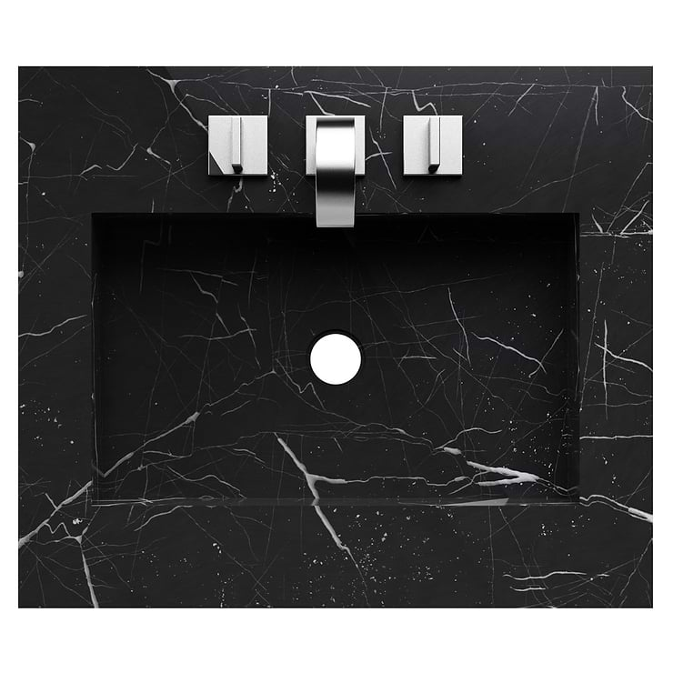 Classic Nero Marquina 24" White Vanity with Chrome Accents 