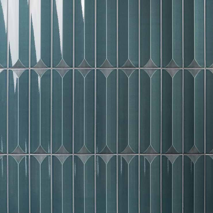 Colorplay Inflex Emerald Green 4.5x18 3D Crackled Glossy Ceramic Tile