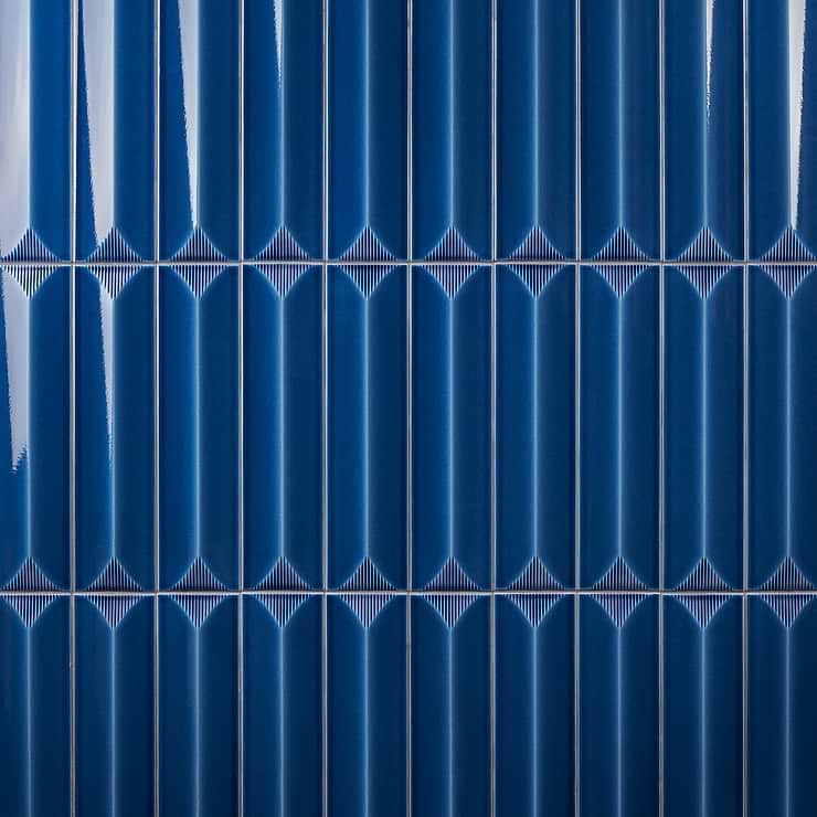 Colorplay Inflex Nautical Blue 4.5x18 3D Crackled Glossy Ceramic Tile