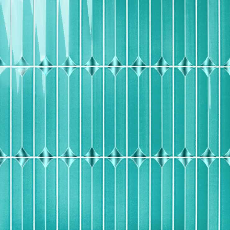 Colorplay Inflex Teal Green 4.5x18 3D Crackled Glossy Ceramic Tile