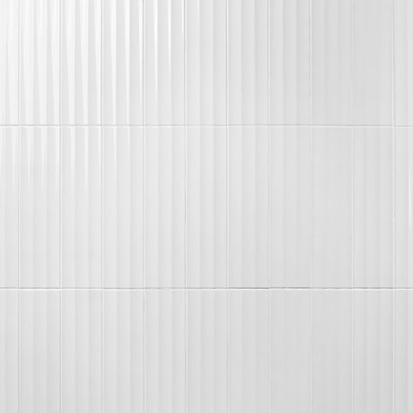 Sample-Colorplay Fluted White 4.5x18 3D Crackled Glossy Ceramic Tile