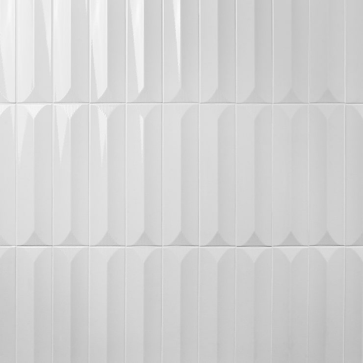 Colorplay Inflex White 4.5x18 3D Crackled Glossy Ceramic Tile