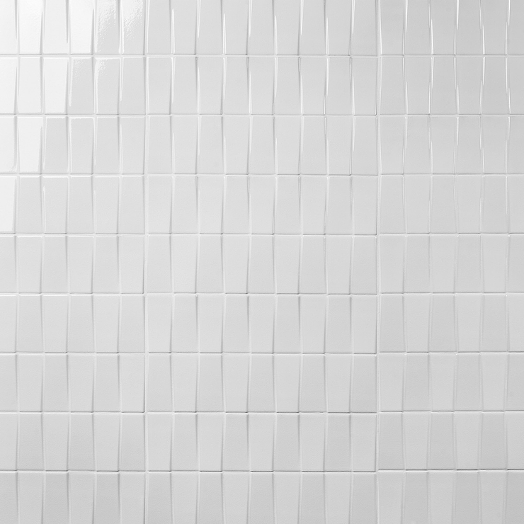 Colorplay Steps White 4.5x18 3D Crackled Glossy Ceramic Tile