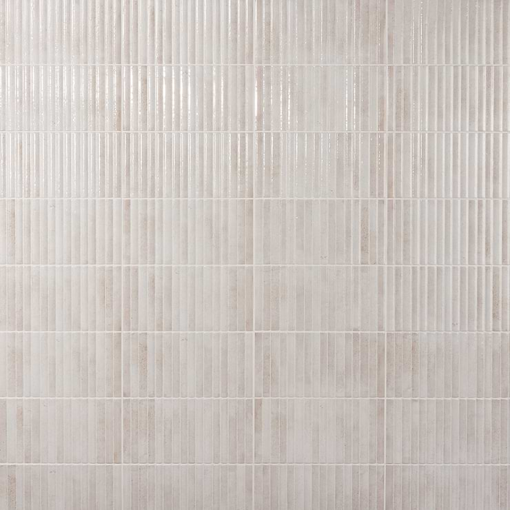 Curve Fluted White 6x12 3D Glossy Ceramic Tile