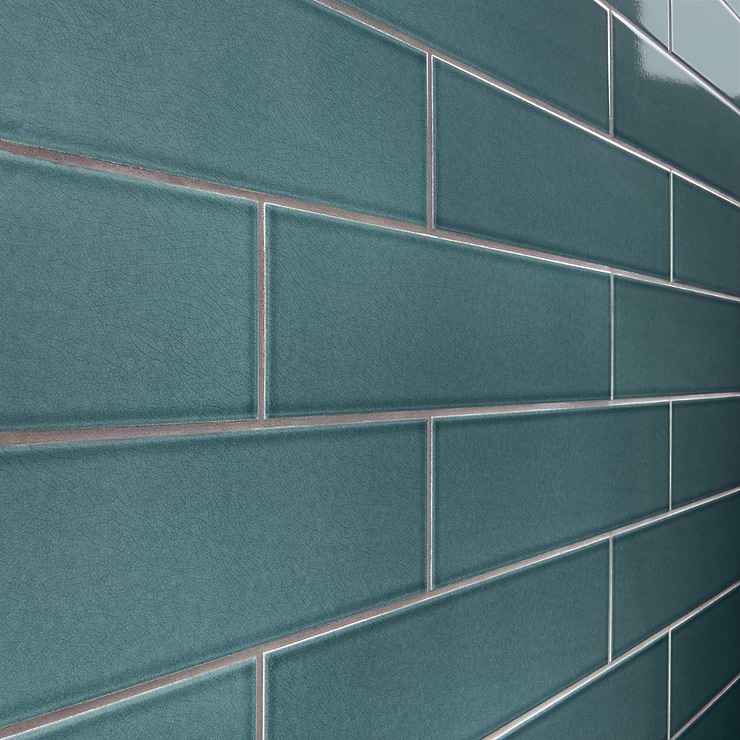 Colorplay Emerald Green 4.5x18 Crackled Glossy Ceramic Tile