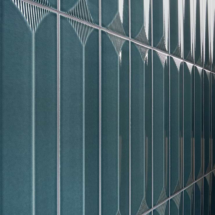 Colorplay Inflex Emerald Green 4.5x18 3D Crackled Glossy Ceramic Tile