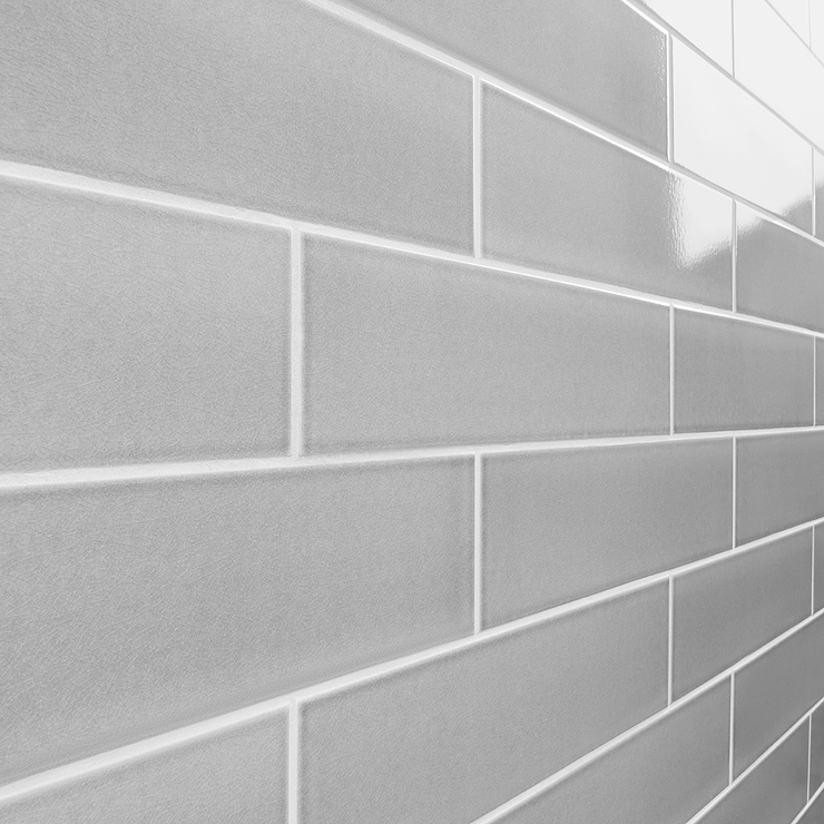 Colorplay Gray 4.5x18 Crackled Glossy Ceramic Tile