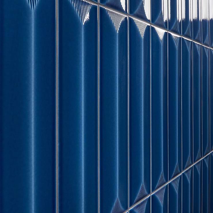 Colorplay Inflex Nautical Blue 4.5x18 3D Crackled Glossy Ceramic Tile