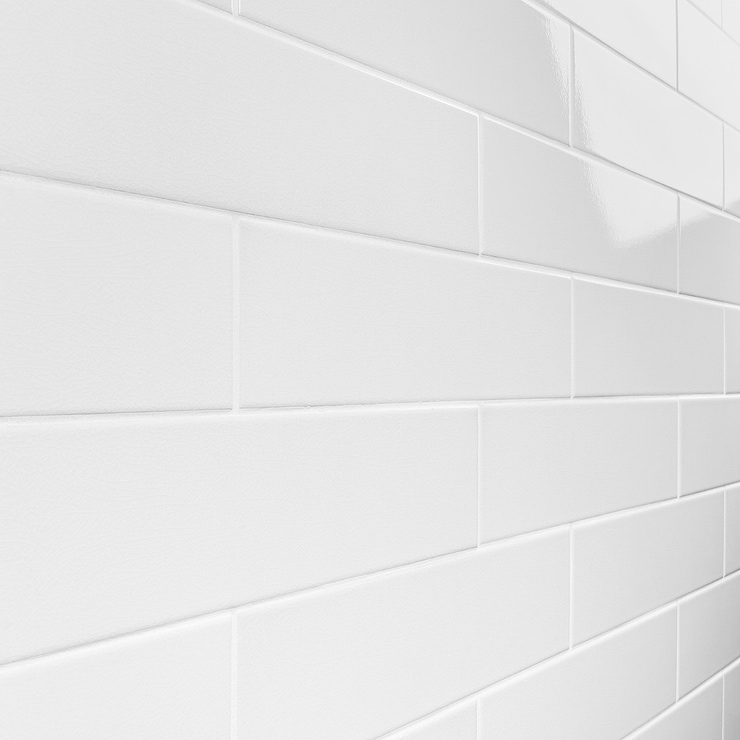 Colorplay White 4.5x18 Crackled Glossy Ceramic Tile