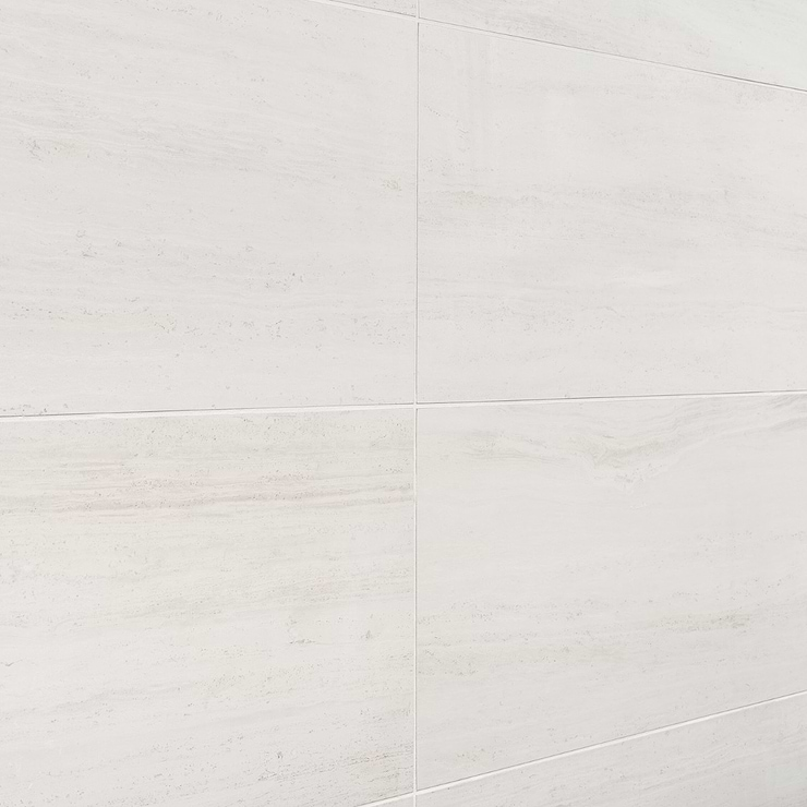 Nashville White 12x24 Travertine Look Matte Porcelain Tile