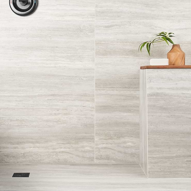 Nashville Gray 12x24 Travertine Look Matte Porcelain Tile