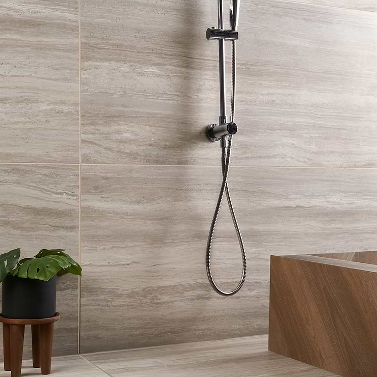 Nashville Taupe 24x48 Travertine Look Matte Porcelain Tile