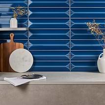 Colorplay Inflex Nautical Blue 4.5x18 3D Crackled Glossy Ceramic Tile