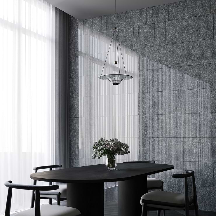 Marmont Iron Gray 4.5x18 Polished Antique Mirror Tile