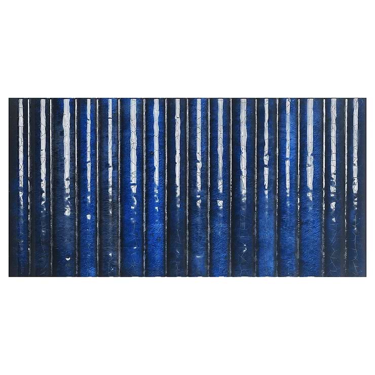 Curve Fluted Blue 6x12 3D Glossy Ceramic Tile