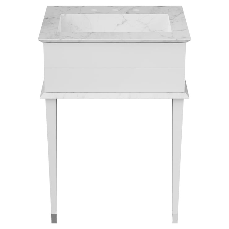 Classic Carrara 24" White Vanity with Chrome Accents 